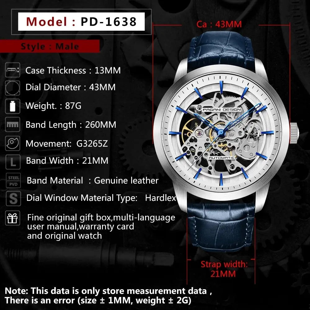 Luxury Automatic Mechanical Skeleton watch Inspirational Watches