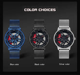 Rotating Dial Waterproof Car Wheel Watch Men Quartz Sport Steel Clock Creative Rim Hub Wheel Wristwatch Relogio Masculine Inspirational Watches