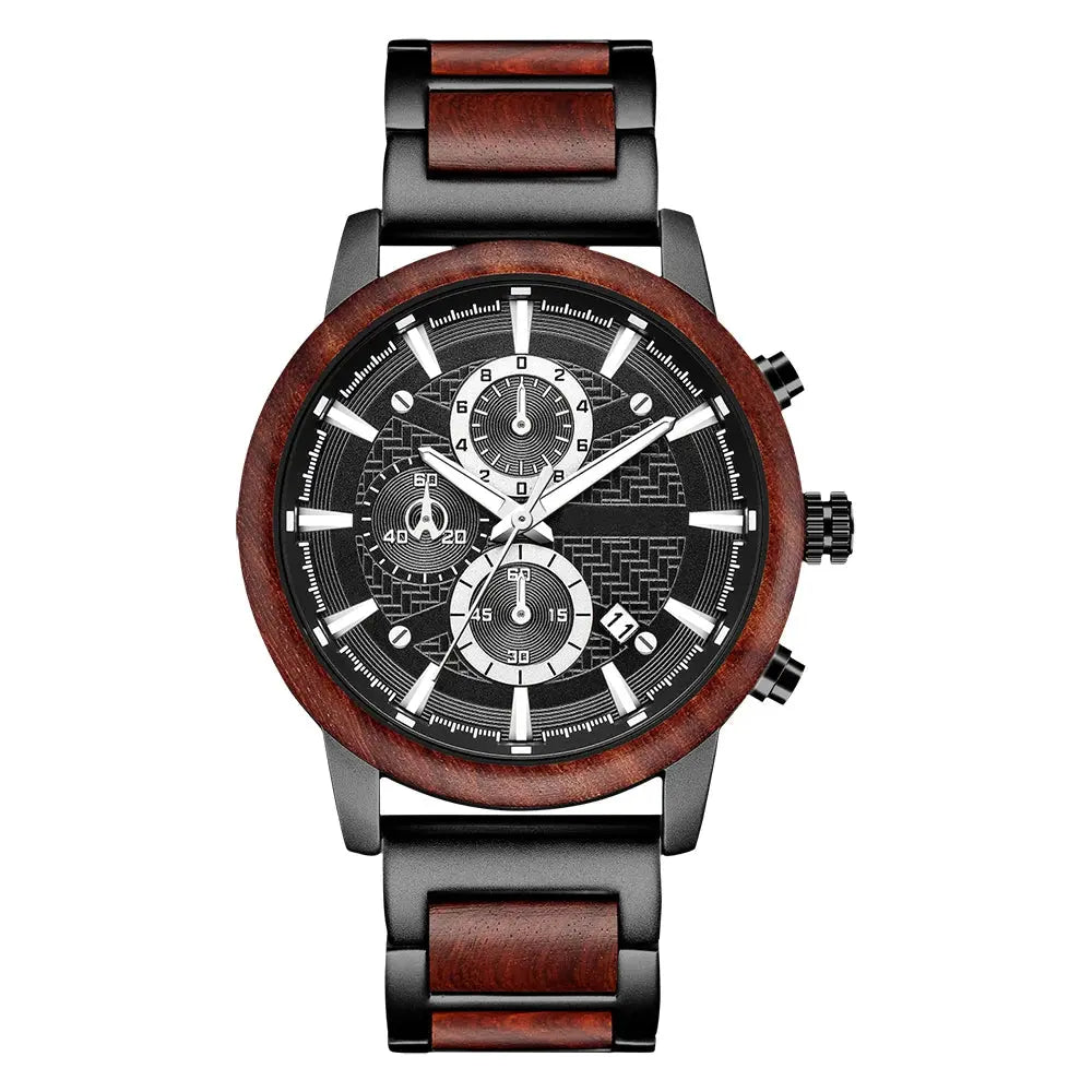 Alloy & Wood Combined Watch