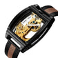 Transparent Automatic Mechanical Watch Men Steampunk Bridge Skeleton Luxury Gear Self Winding Inspirational Watches
