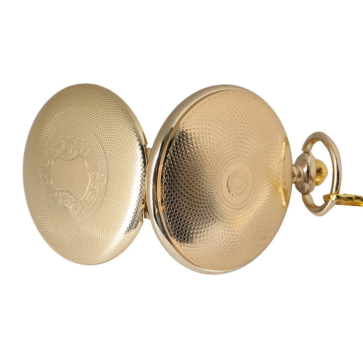 Classic Gold Mechanical Hand Winding Pocket Watch Shield Snake Pattern Vintage Pendant Manual Machinery Timepiece Gifts Male Inspirational Watches