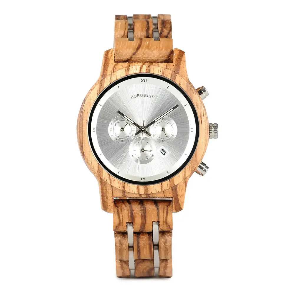Wooden Watch with Auto Date Inspirational Watches