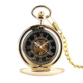 Classic Gold Mechanical Hand Winding Pocket Watch Shield Snake Pattern Vintage Pendant Manual Machinery Timepiece Gifts Male Inspirational Watches