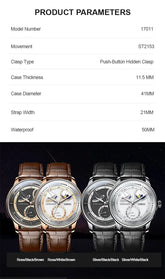 Moon Phase Mechanical Automatic Water Resistant Inspirational Watches