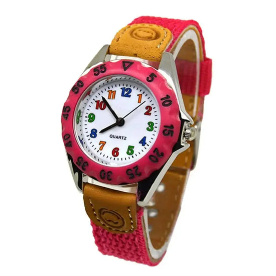 Colorful Number Kids watch Fabric Strap Inspirational Watches