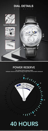 Moon Phase Mechanical Automatic Water Resistant Inspirational Watches