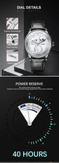 Moon Phase Mechanical Automatic Water Resistant Inspirational Watches