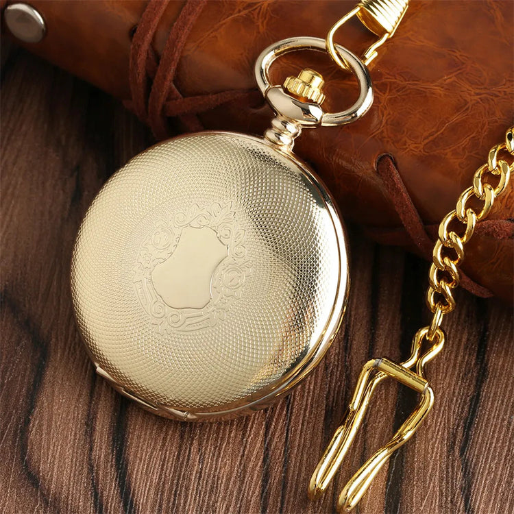 Classic Gold Mechanical Hand Winding Pocket Watch Shield Snake Pattern Vintage Pendant Manual Machinery Timepiece Gifts Male Inspirational Watches