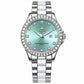 Women’s Ceramic Quartz Watch in Silver Blue