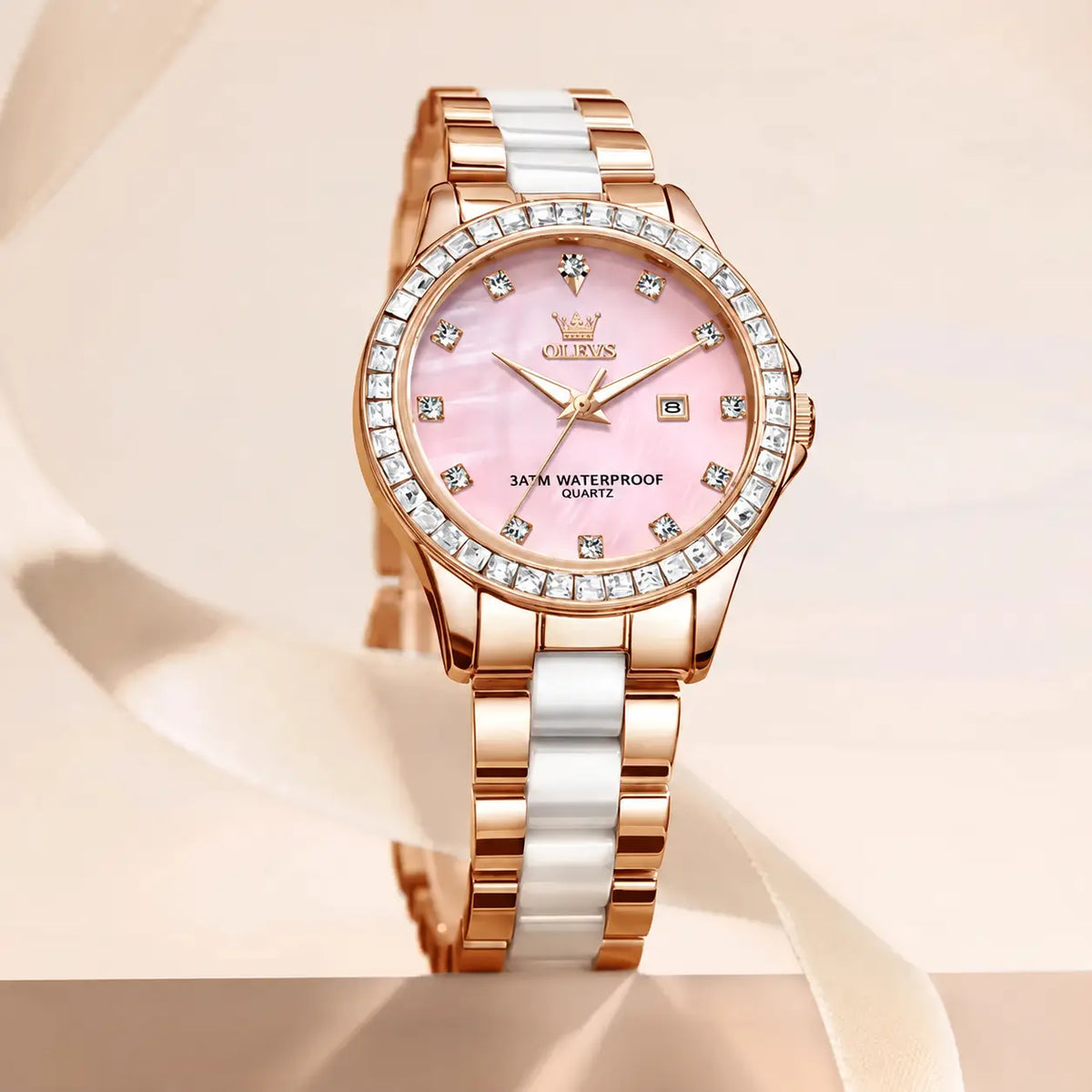Women’s Ceramic Quartz Watch water resistant to 3 BAR