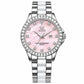 Women’s Ceramic Quartz Watch in Silver Pink