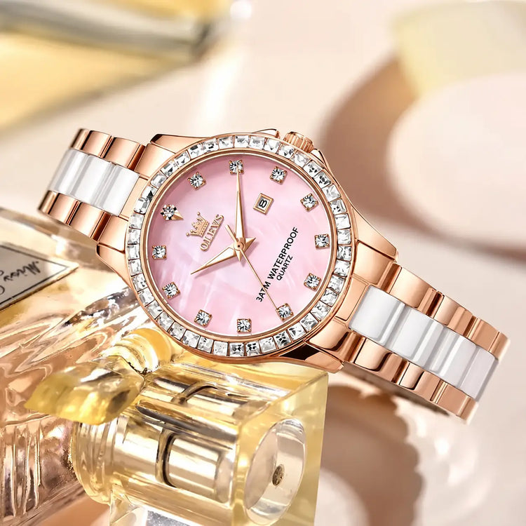 Women’s Ceramic Quartz Watch with date display
