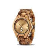 Diamond & Natural Wood Gold Dial Watch Ladies Inspirational Watches