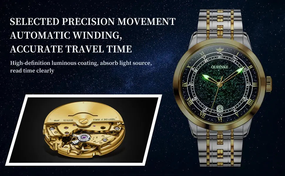 Original Automatic Watch for Men Luxury Japanese Diamond Luminous Inspirational Watches