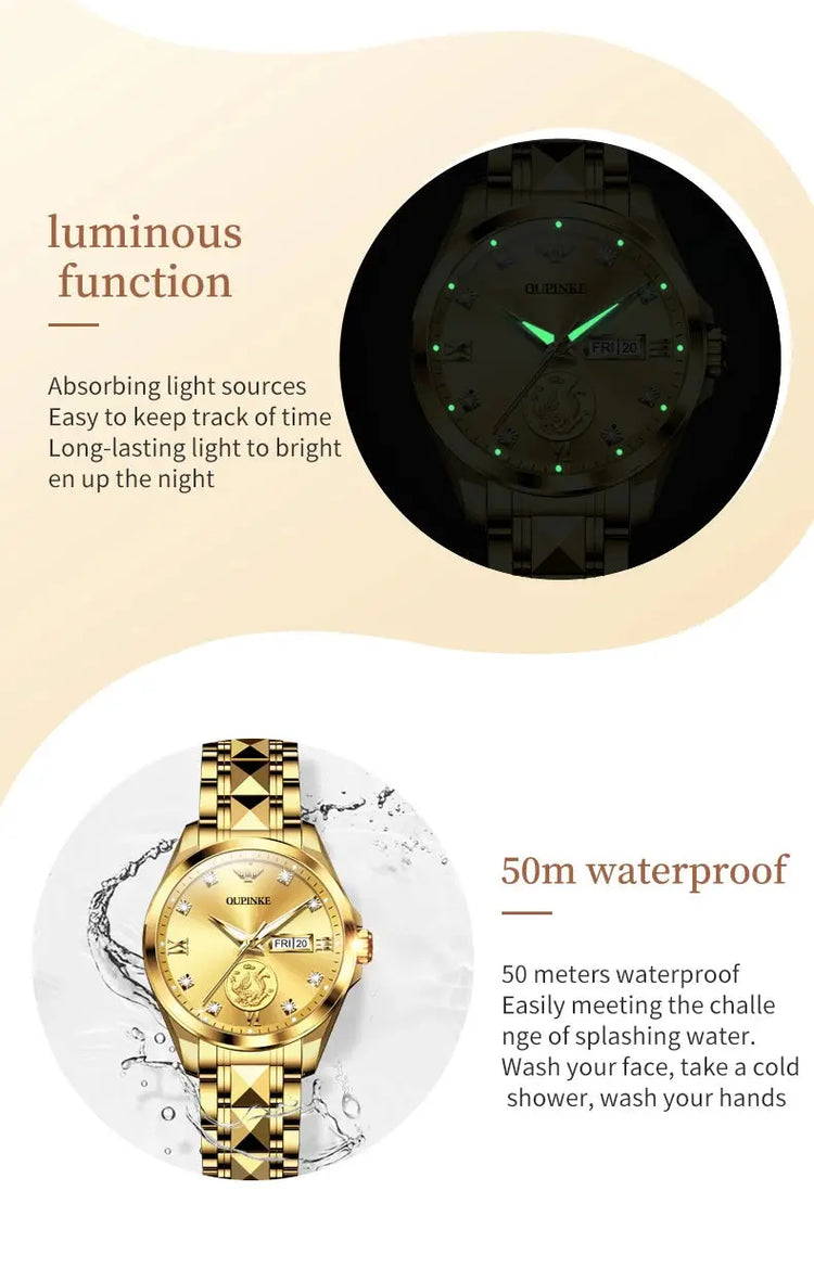 Gold Phoenix Women Luxury Swiss Certified Automatic Mechanical Watch - Inspirational Watches