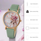 Fashion Casual Luxury Women Peony Dial PU Leather Quartz Watch Elegant - Inspirational Watches