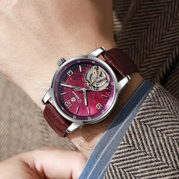 NEW Tourbillon Watch Men Fashion Sport Automatic Mechanical Clock Waterproof Wristwatch Top Brand Luxury Business Watch Reloj Inspirational Watches