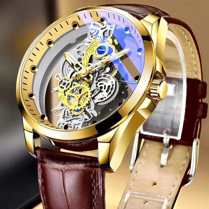 Luxury Gold Watches Imitation Mechanical Tourbillon Inspirational Watches