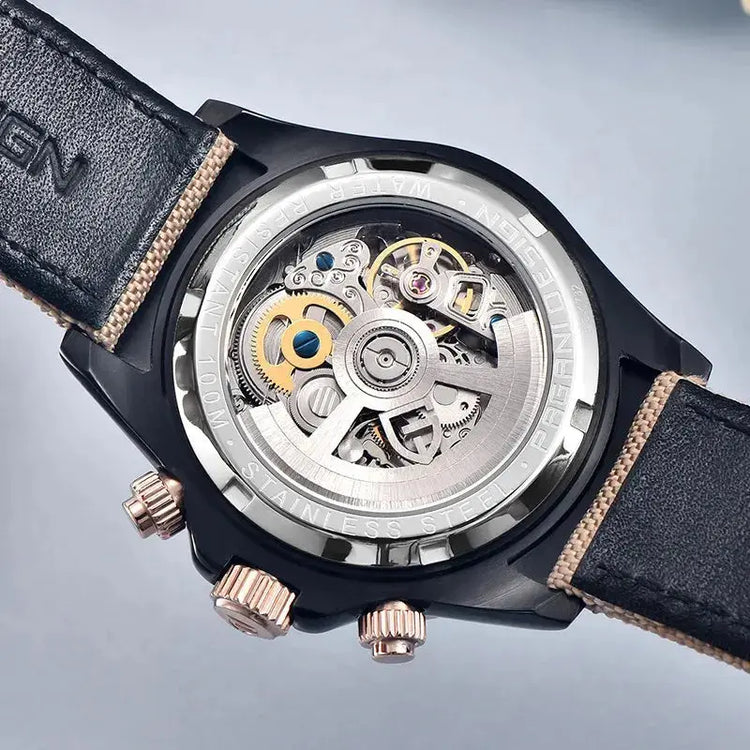 Automatic Mechanical Watch 40MM Rainbow Circle Multifunction Wristwatch Inspirational Watches