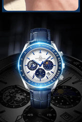 Chronograph Style Multifunction 6-Hand Big Dial Wristwatch for Business & Sports - Inspirational Watches