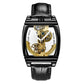 Transparent Automatic Mechanical Watch Men Steampunk Bridge Skeleton Luxury Gear Self Winding Inspirational Watches