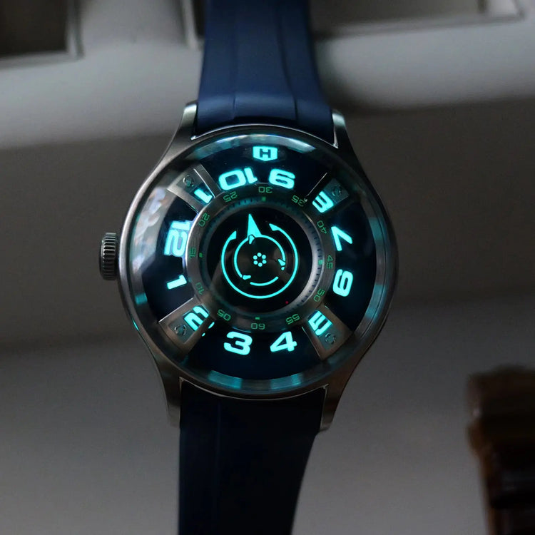 Curvature Engine Star Ship Automatic Super Luminous Blue Nightlight Automatic Inspirational Watches
