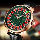 Wood Grain Mechanical Button Gambling Table Game Roulette - Inspirational Watches