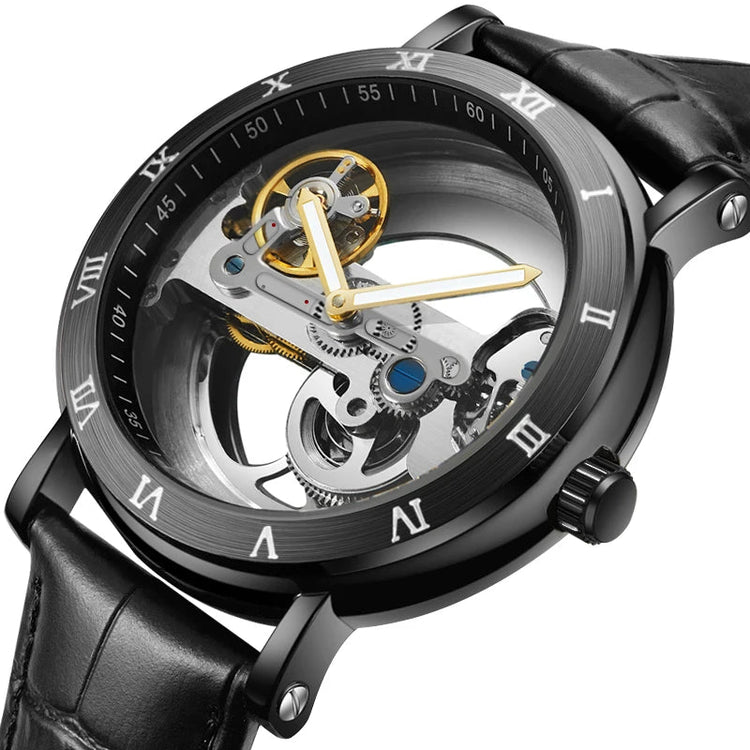 Mechanical Wristwatches Watches for Man Watches Golden Bridge Skeleton Automatic Mechanical Mens Watch reloj hombre montre homme Inspirational Watches