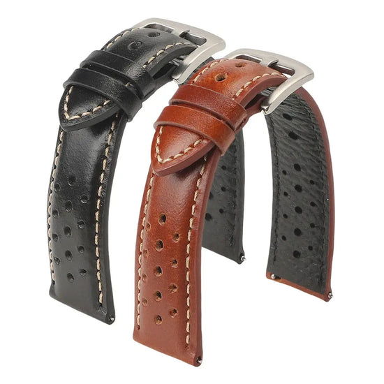 Premium Perforated Genuine Leather Watch Strap