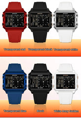 Square Dual Time Electronic Watch Waterproof - Inspirational Watches