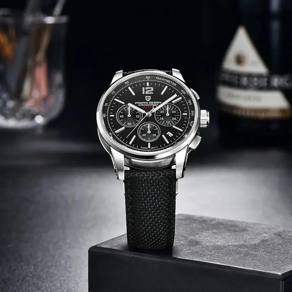 Chronograph Japan Vk63 Sport Quartz Wristwatch Sapphire Date 100m Waterproof - Inspirational Watches