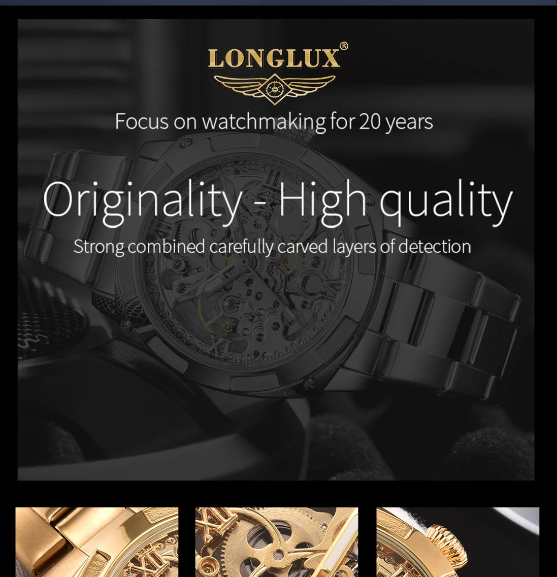 Men automatic watch luxury mechanical watches waterproof skeleton  wholesale stainless steel gift watch Inspirational Watches