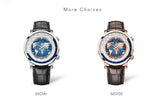World Time Automatic Mechanical Calendar Stainless Steel Inspirational Watches