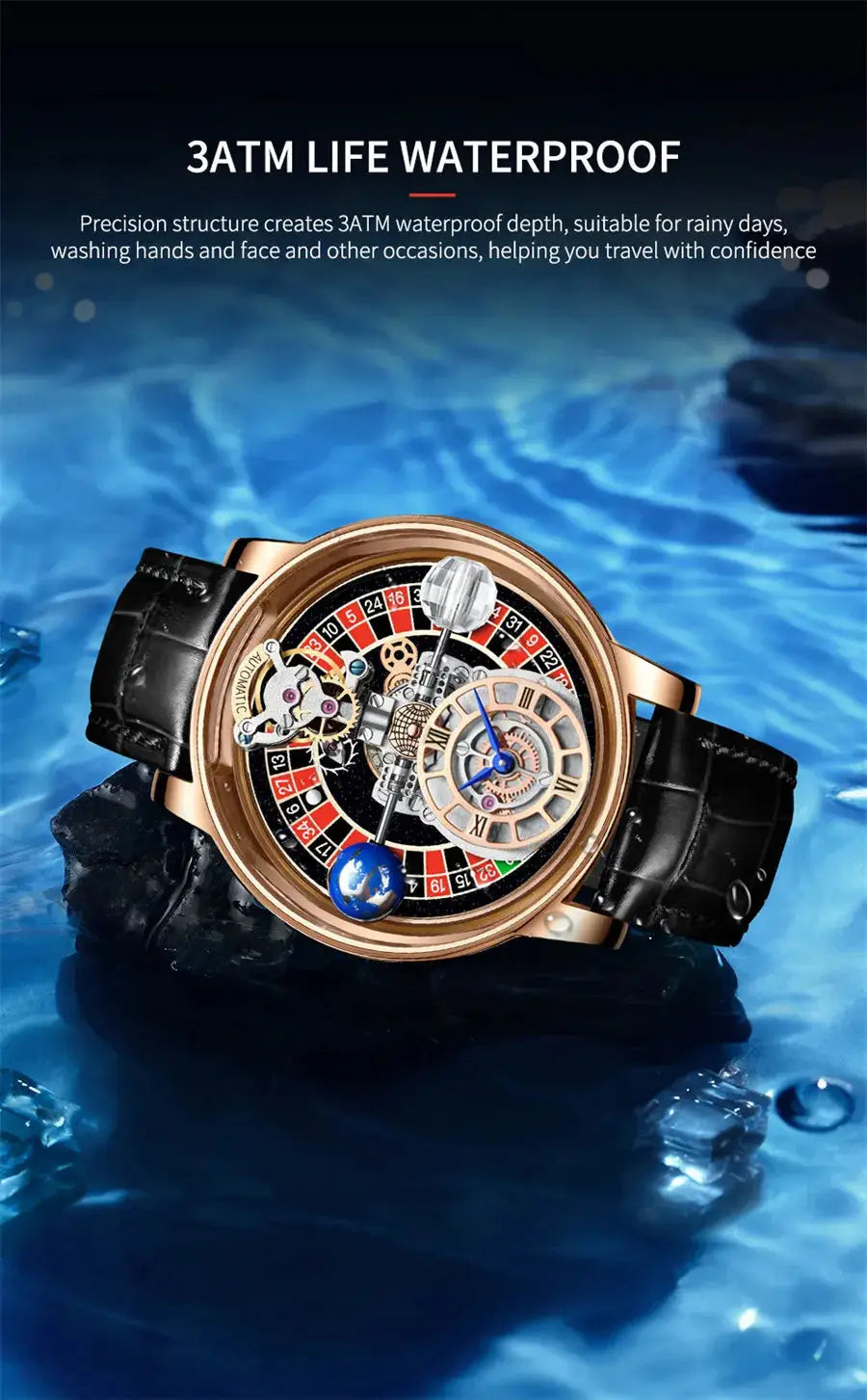 Relogio PINDU Fixed Roulette Watch Latest Design Quartz Watch Men Waterproof Leather Man Wristwatch Upgraded Version Inspirational Watches