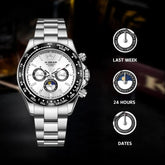 Automatic Watch with Ceramic Bezel Three Eyes Six Hands Waterproof Luminous - Inspirational Watches