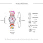 Unicorn kids quartz watch product dimensions