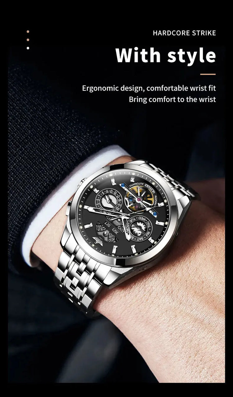 Automatic Luxury Waterproof Hollow Skeleton Watch - Inspirational Watches