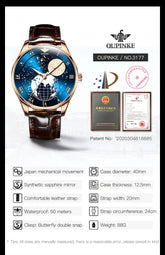 Moon Phase Starry Sky Japan Automatic Mechanical Wristwatch Inspirational Watches
