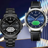 Dual Display Multi functional Night Light Waterproof Business Sports Watch Inspirational Watches