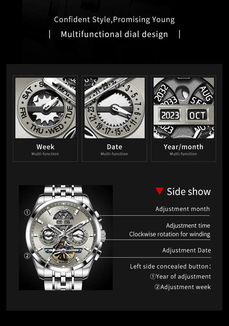 Automatic Luxury Waterproof Hollow Skeleton Watch - Inspirational Watches