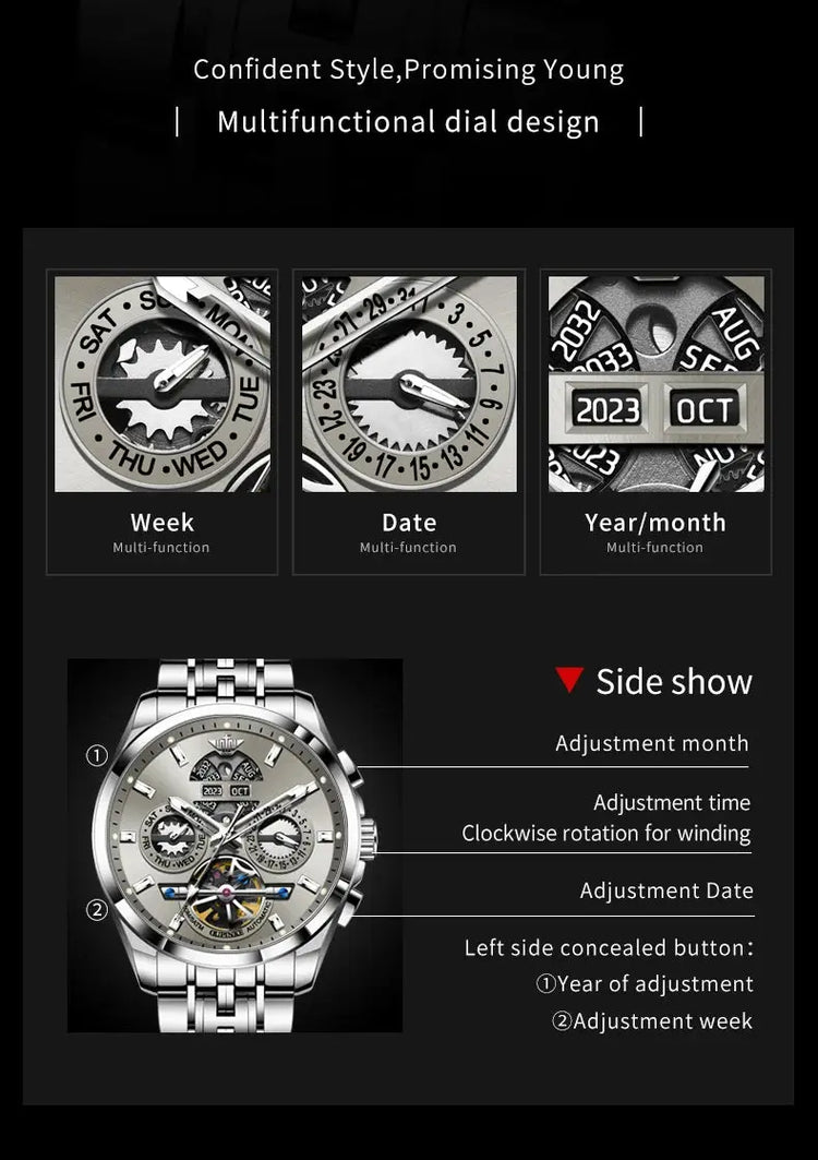 Automatic Luxury Waterproof Hollow Skeleton Watch - Inspirational Watches