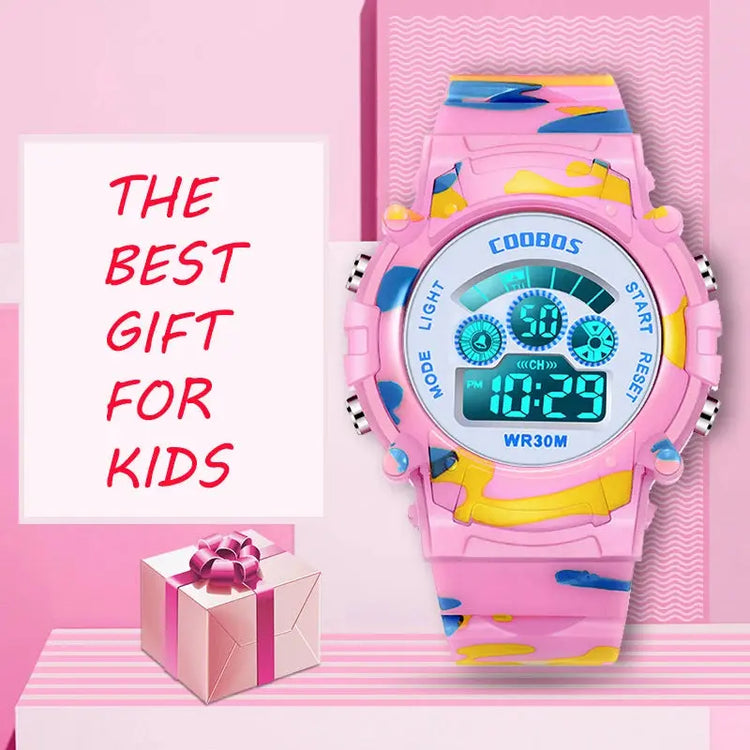 Waterproof Luminous Sport LED Digital Watches for Kids Inspirational Watches