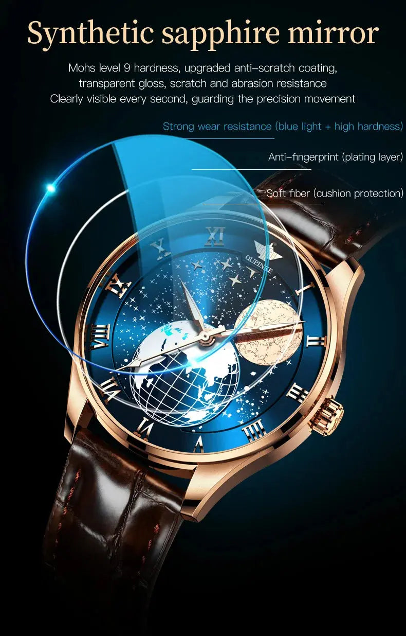 Moon Phase Starry Sky Japan Automatic Mechanical Wristwatch Inspirational Watches