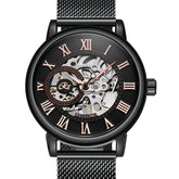 Mechanical Hand Wind Watch for Men Top Brand Luxury Fashion Skeleton Mesh Strap Wristwatch Male Clock Montre Homme Drop Shipping Inspirational Watches