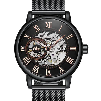 Luxury Fashion Skeleton Mechanical Hand Wind Watch for Men Inspirational Watches