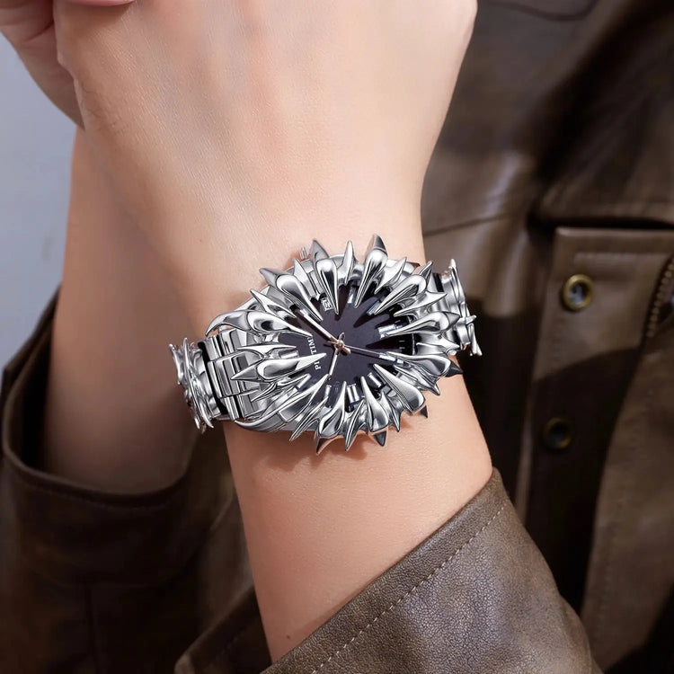 Special-shaped lightning dragon scale spike soldering watch design heavy industry trend Y2K Watches Quirky Quartz Wristwatches Inspirational Watches