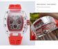 six-pin multi-functional running second engraving hollow quartz watch - Inspirational Watches