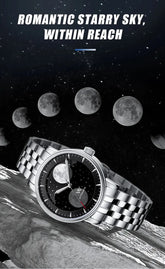 Lunar Moon Phase Automatic Mechanical Sapphire Waterproof Twin Moons Inspirational Watches