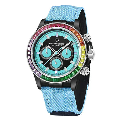 Automatic Mechanical Watch 40MM Rainbow Circle Multifunction Wristwatch Inspirational Watches