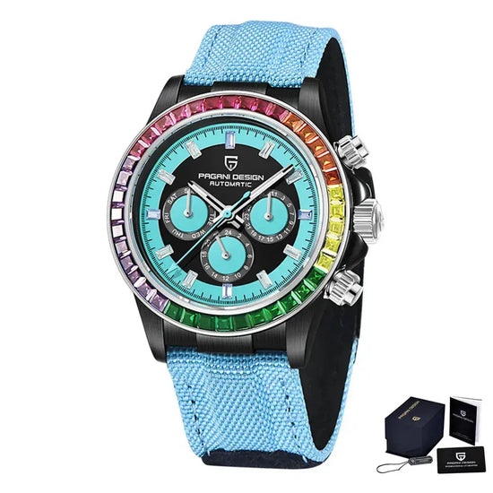 Automatic Mechanical Watch 40MM Rainbow Circle Multifunction Wristwatch Inspirational Watches
